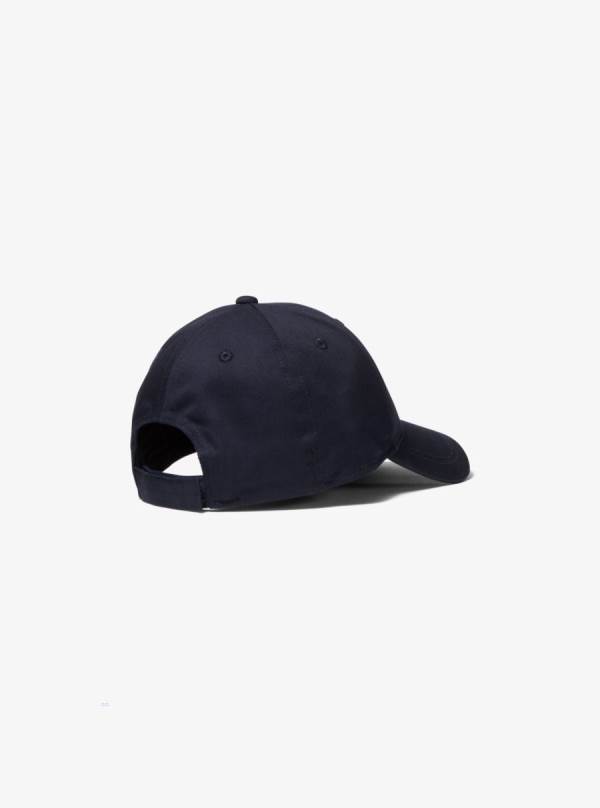 Detske Klobuky Michael Kors Logo Embroidered Cotton Baseball Námornícka Modrá - Doplnky Michael Kors Obchod | VJHFX-3572